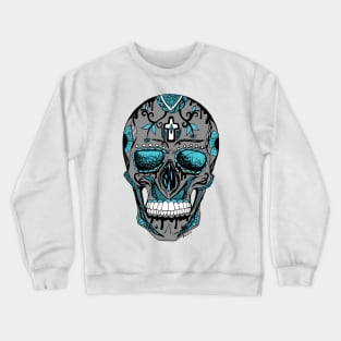 Blue Grey Los Muertos Skull Crewneck Sweatshirt